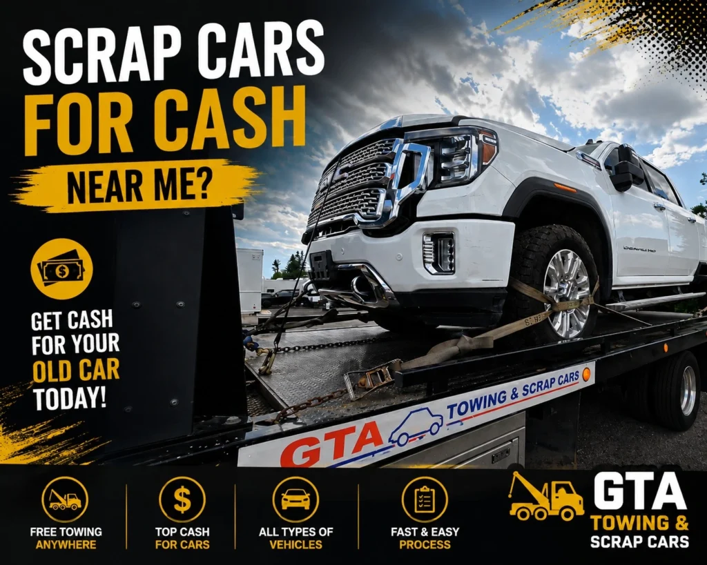 a poster of scrap cars for cash near me